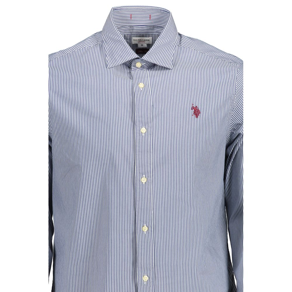 U.S. POLO ASSN. Blaues Baumwollhemd für Männer