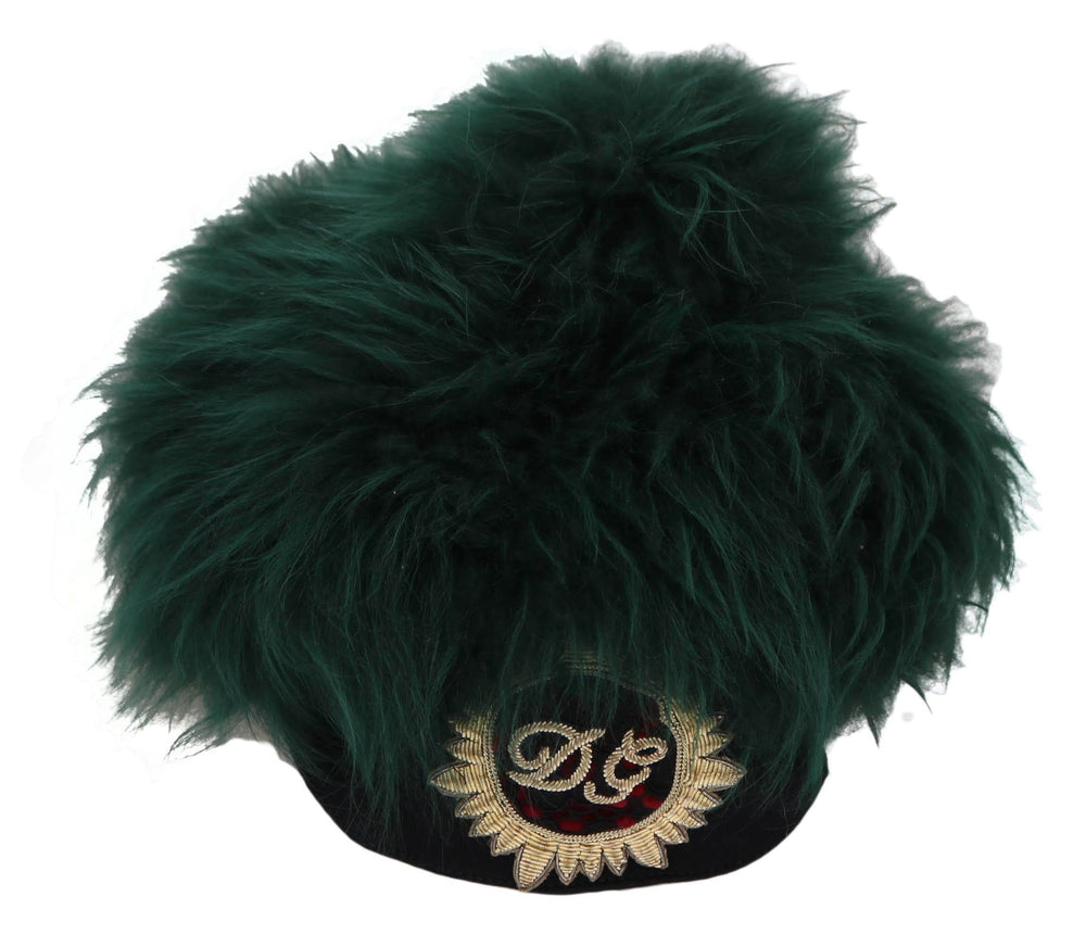 Dolce & Gabbana Elegante Cloche-Mütze aus smaragdgrünem Kaschmir - Léoré
