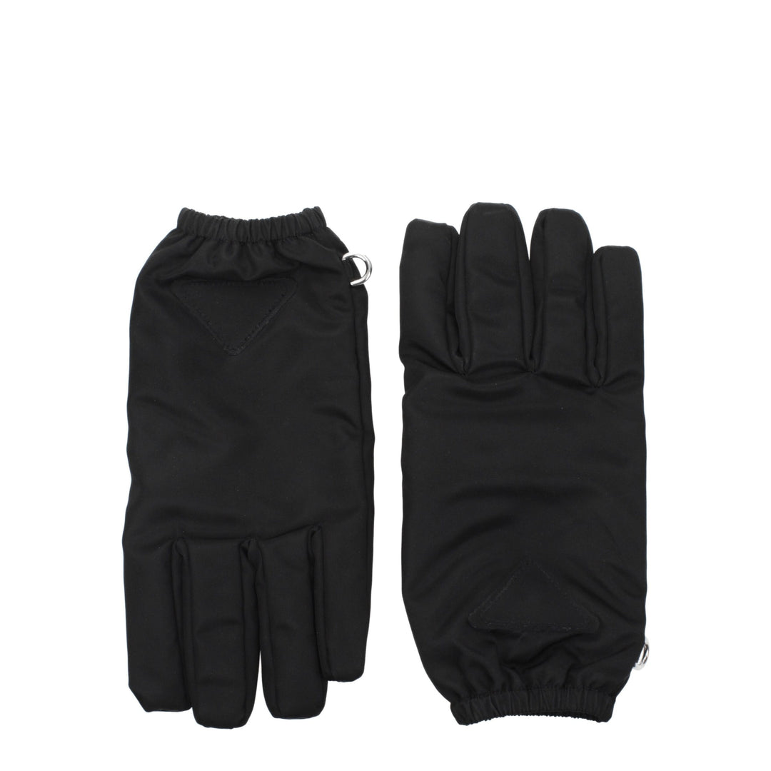 Prada Schwarze Nylonhandschuhe