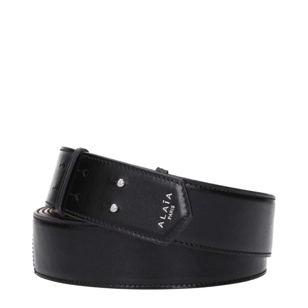 Alaïa Schwarzes Leder Regular Gürtel