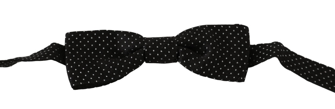 Dolce & Gabbana Elegante Schwarz gepunktete Seidenfliege - Léoré