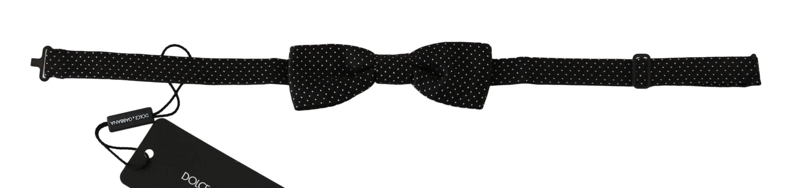 Dolce & Gabbana Elegante Schwarz gepunktete Seidenfliege - Léoré