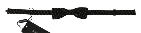 Dolce & Gabbana Elegante Schwarz gepunktete Seidenfliege - Léoré