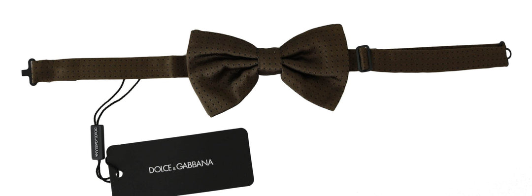 Dolce & Gabbana Elegante gepunktete Seidenfliege in Braun - Léoré