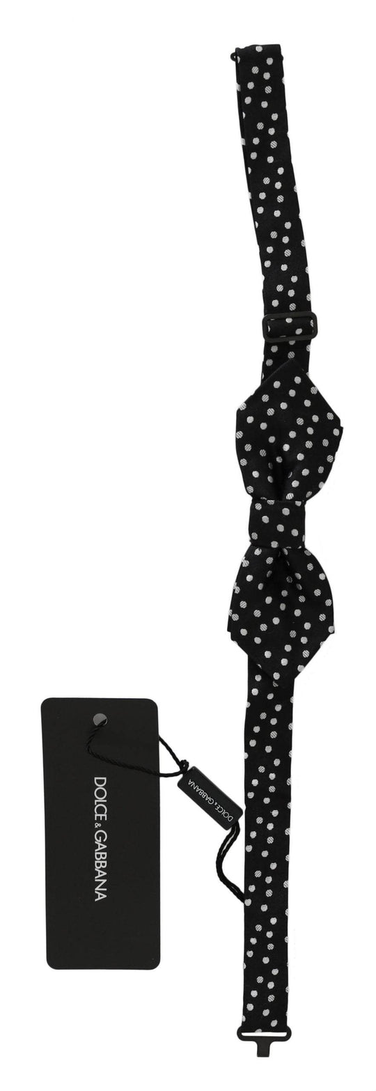 Dolce & Gabbana Elegante Schwarz gepunktete Seidenfliege - Léoré