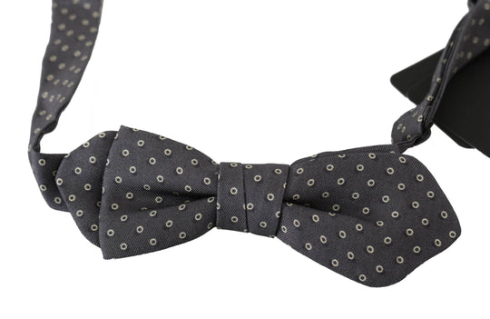 Dolce & Gabbana Elegante Seidenfliege mit grauem Kreis-Muster - Léoré