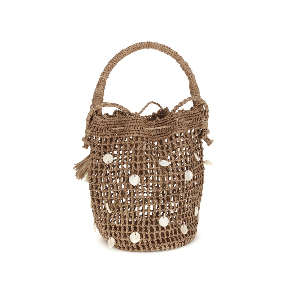 Alanui Braune Raffia Bucket Bag