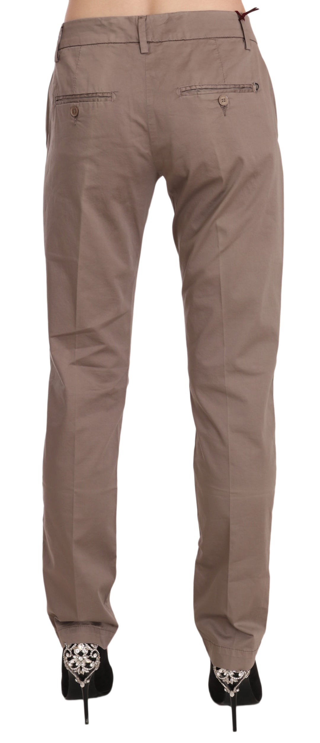 Dondup Braun Niedrig taillierte, gerade geschnittene Hosenhose