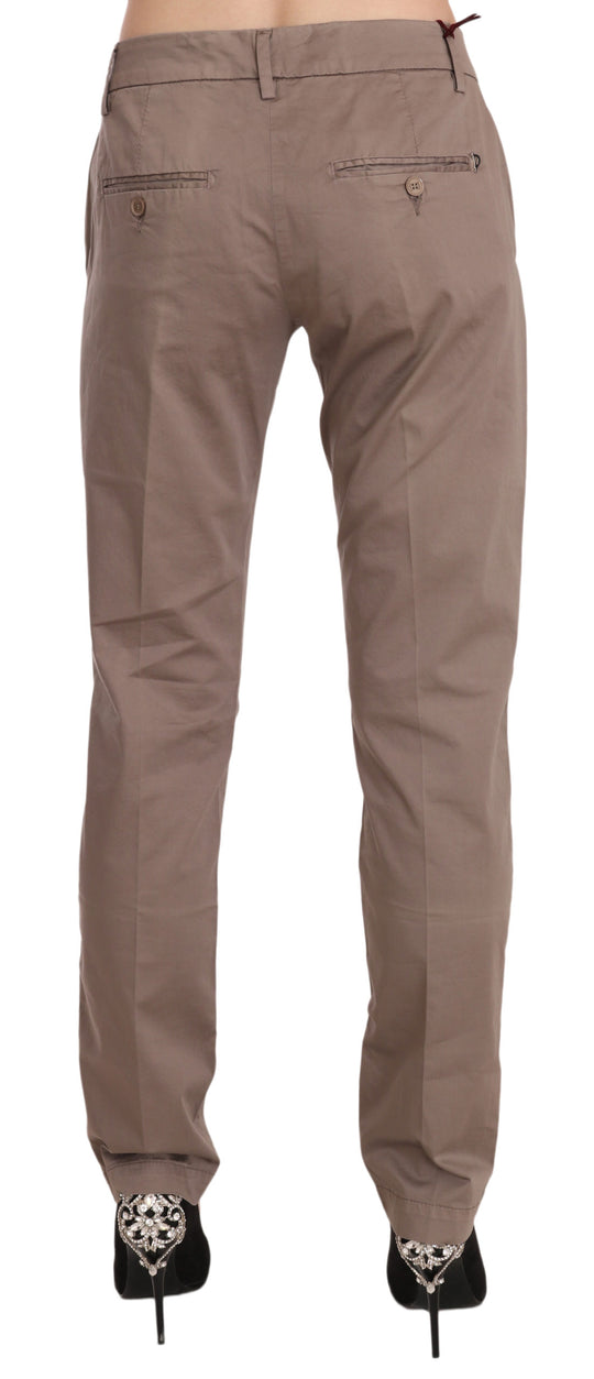 Dondup Braun Niedrig taillierte, gerade geschnittene Hosenhose