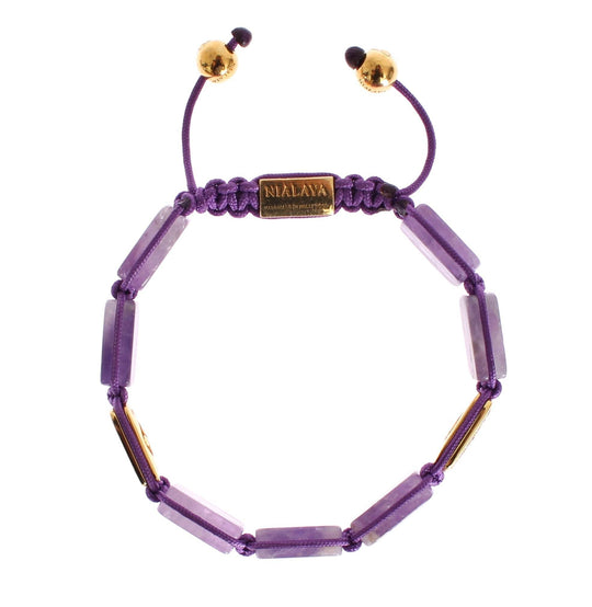 Nialaya Schillerndes diamantvergoldetes Amethyst-Armband - Léoré
