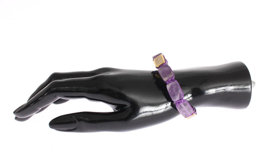 Nialaya Schillerndes diamantvergoldetes Amethyst-Armband - Léoré