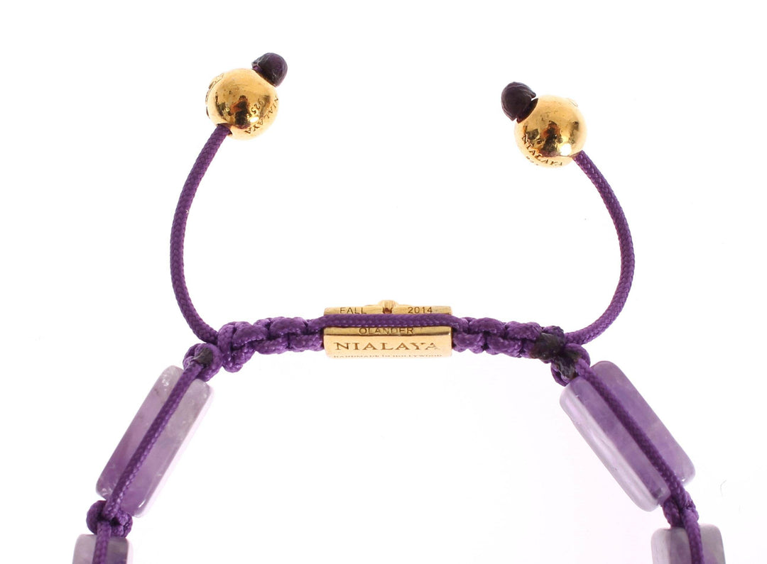 Nialaya Schillerndes diamantvergoldetes Amethyst-Armband - Léoré