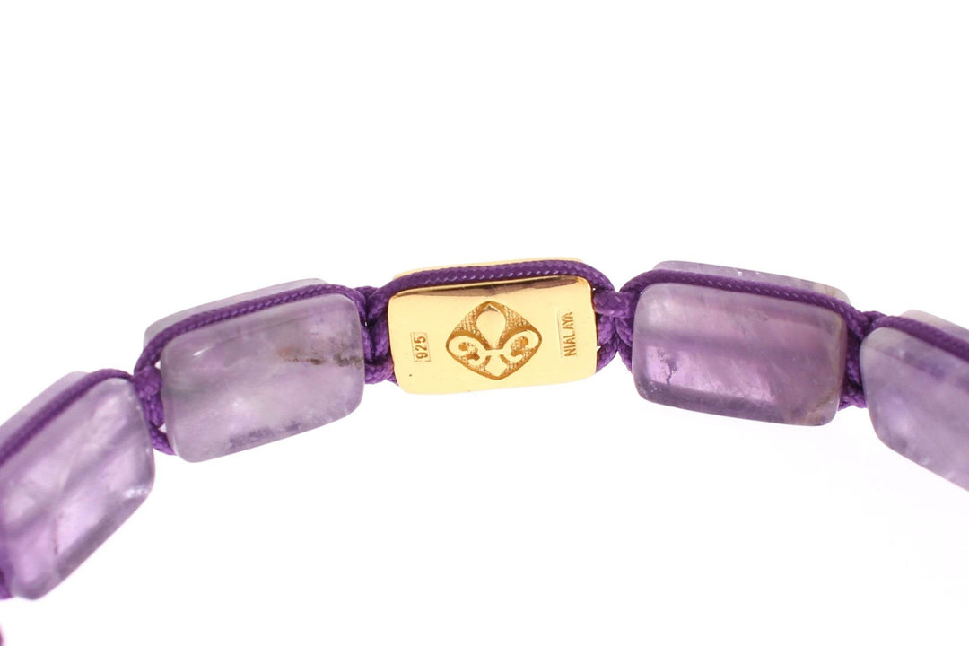 Nialaya Schillerndes diamantvergoldetes Amethyst-Armband - Léoré