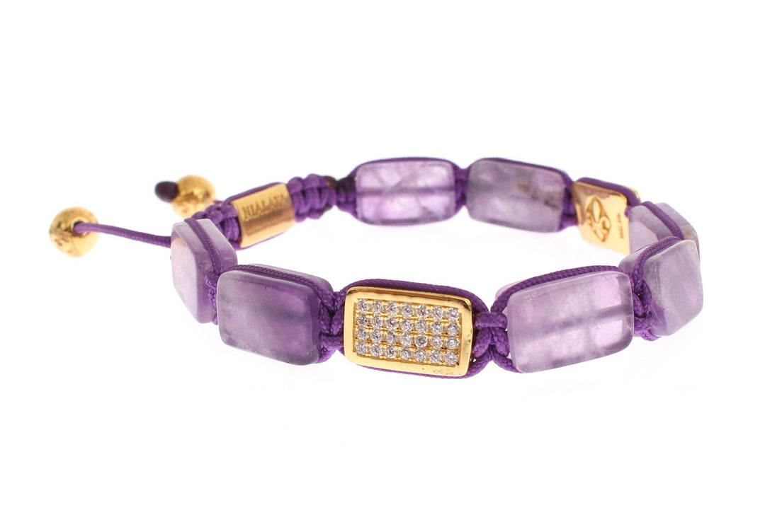 Nialaya Schillerndes diamantvergoldetes Amethyst-Armband - Léoré
