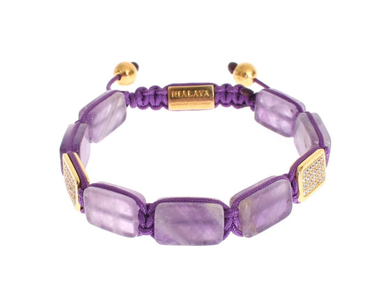 Nialaya Schillerndes diamantvergoldetes Amethyst-Armband - Léoré
