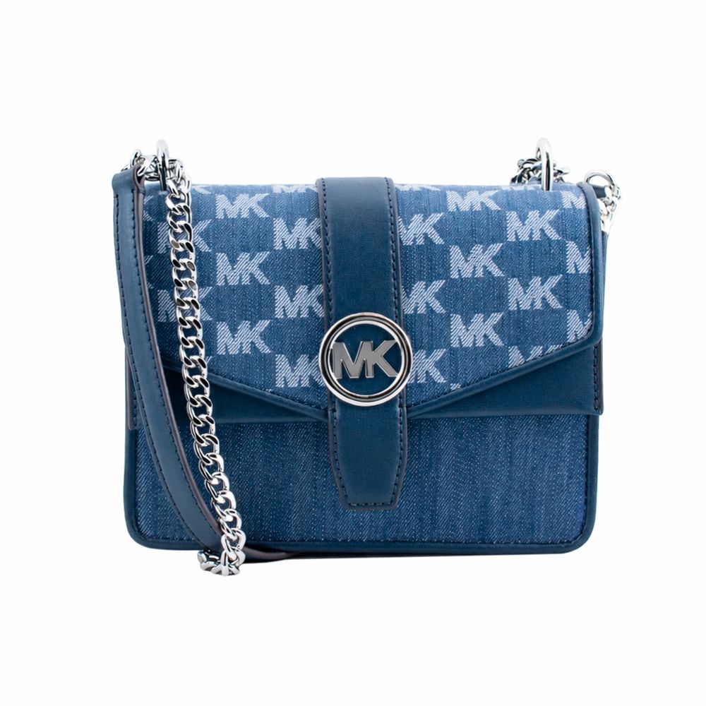 Michael Kors Umhängetasche aus blauem Canvas
