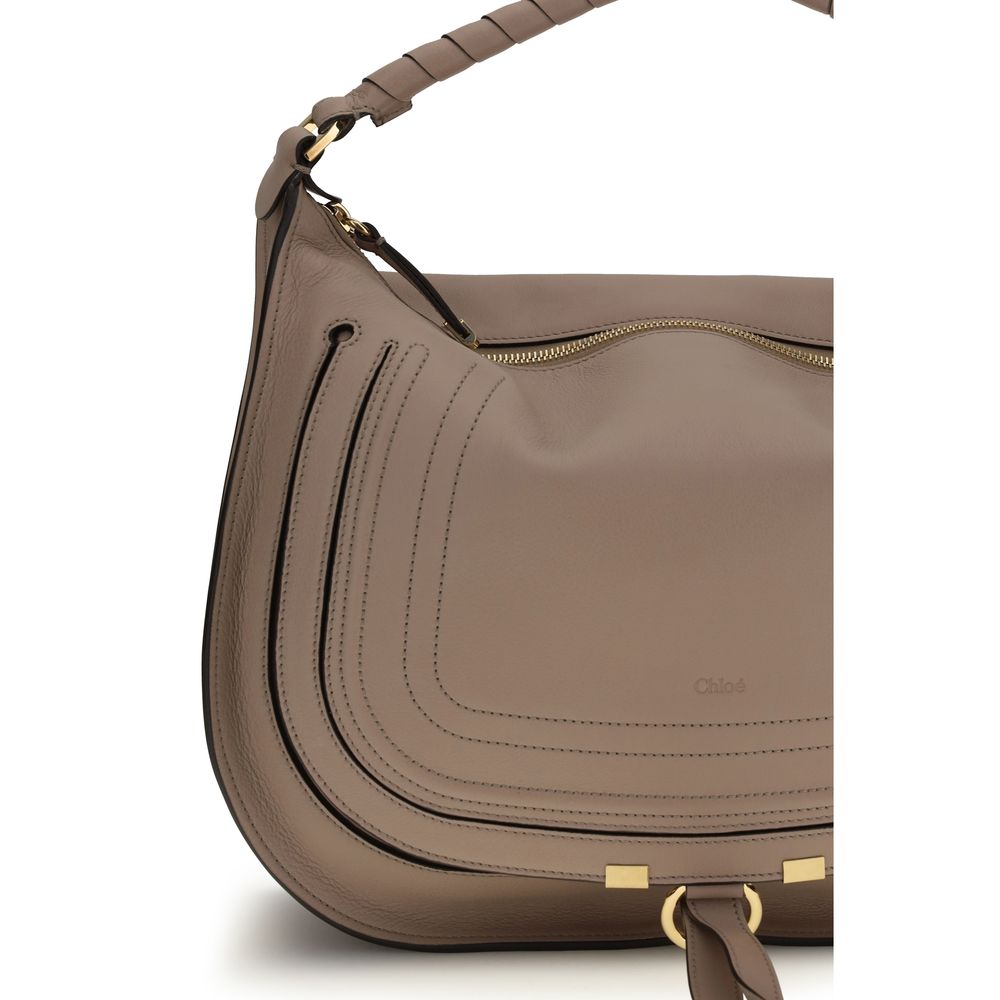Chloé Beige Calf Leather Bos Taurus Schultertasche