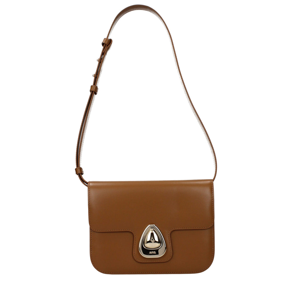 A.P.C. Braune Leder Schultertasche