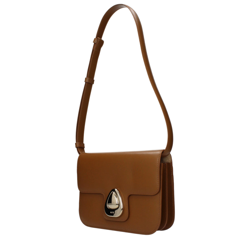 A.P.C. Braune Leder Schultertasche