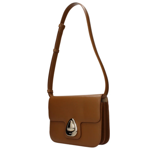 A.P.C. Braune Leder Schultertasche