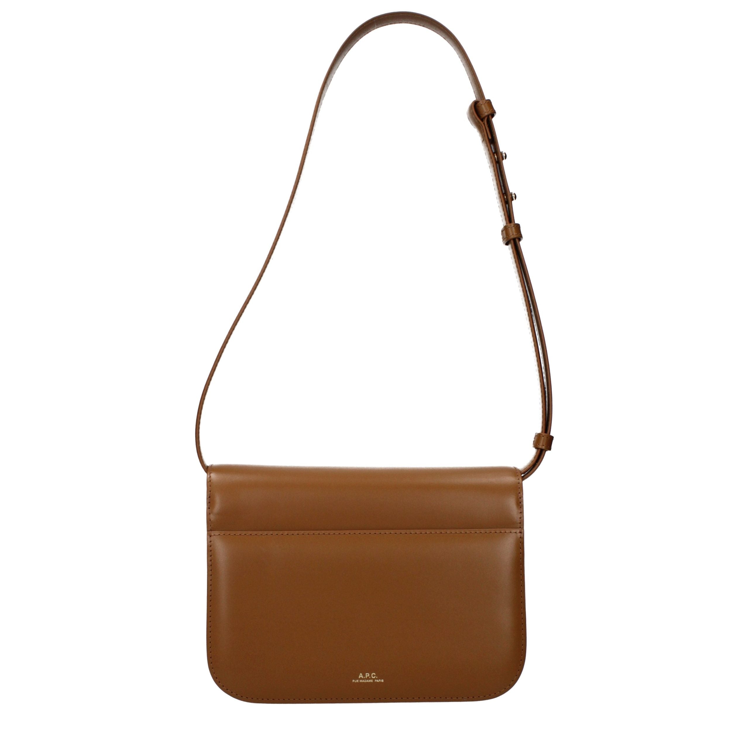 A.P.C. Braune Leder Schultertasche