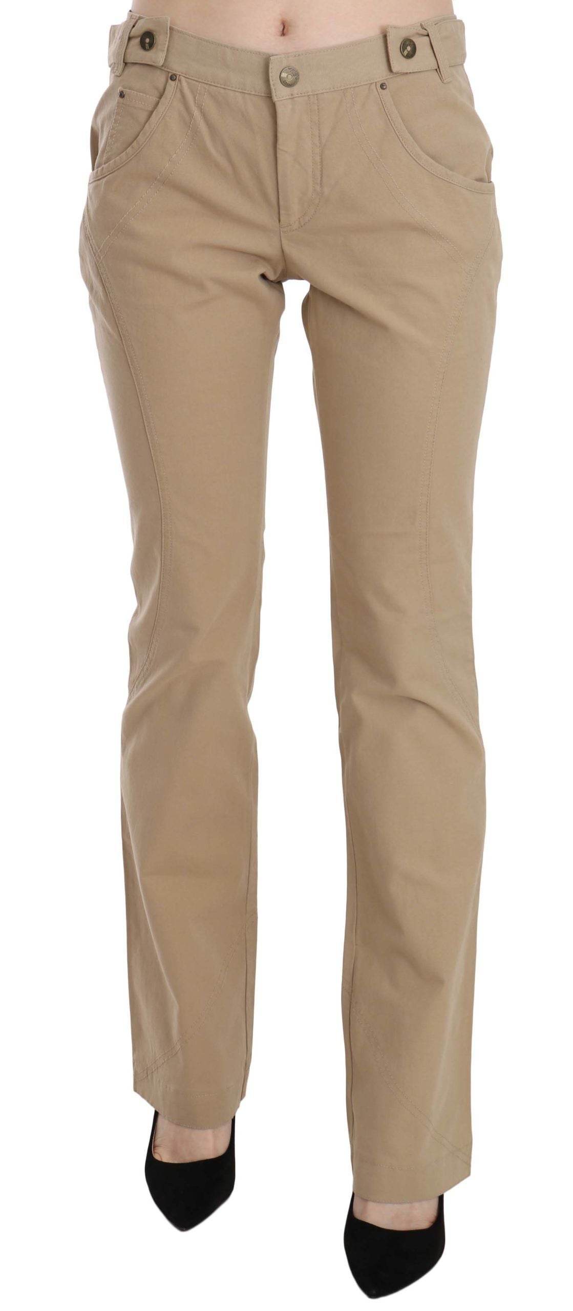 Just Cavalli Beige Mid Waist Straight Leg Pants - Léoré