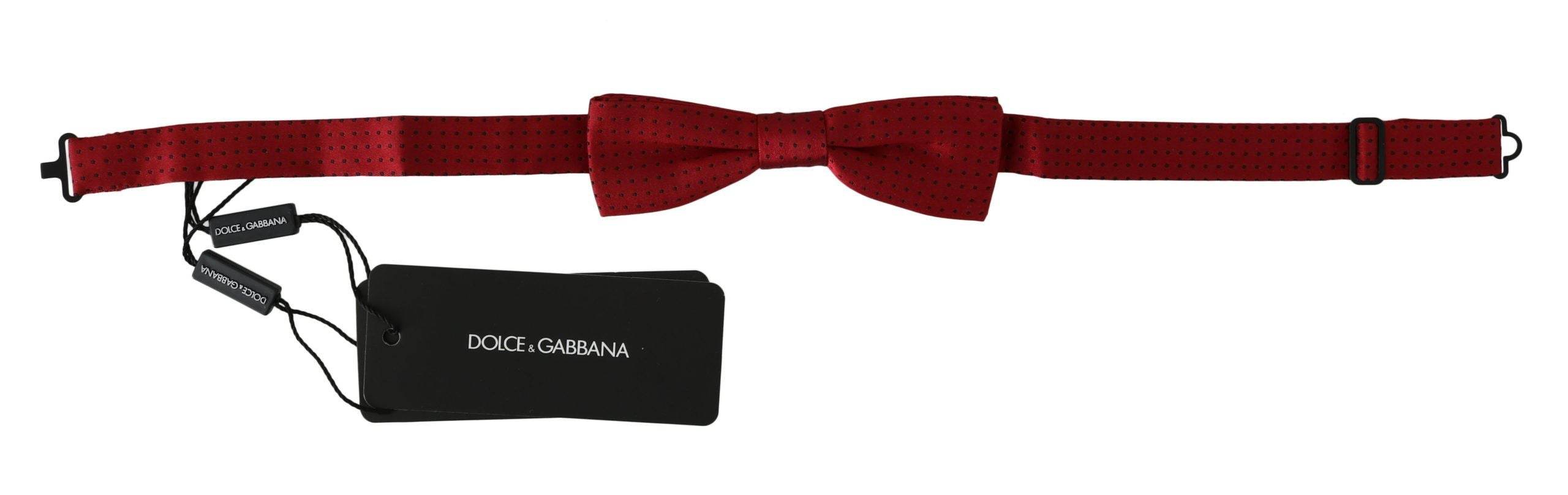 Dolce & Gabbana Elegante rot gepunktete Seidenfliege - Léoré