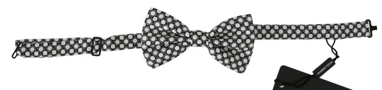 Dolce & Gabbana Elegante Schwarz-Weiß-Kreis Seidenfliege - Léoré