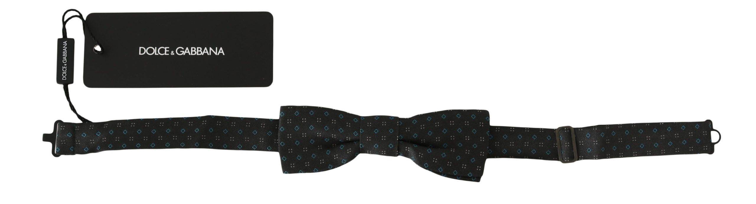 Dolce & Gabbana Elegante gemusterte Fliege aus grauer Seide - Léoré