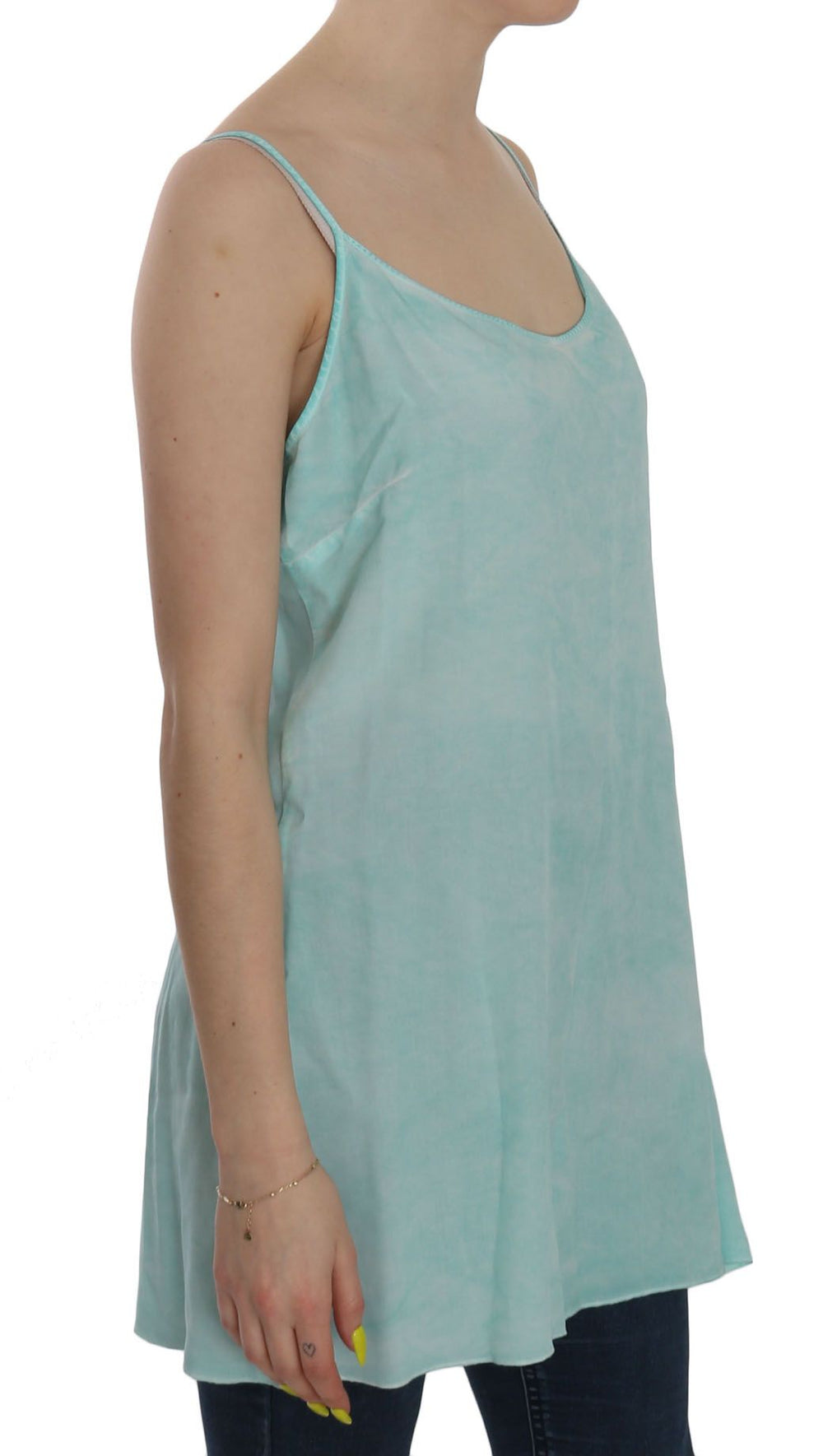 Ermanno Scervino Blaues ärmelloses Spaghettikleid Bluse