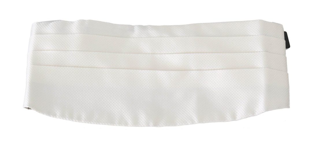 Dolce & Gabbana Eleganter gemusterter Kummerbund aus weißer Seide - Léoré