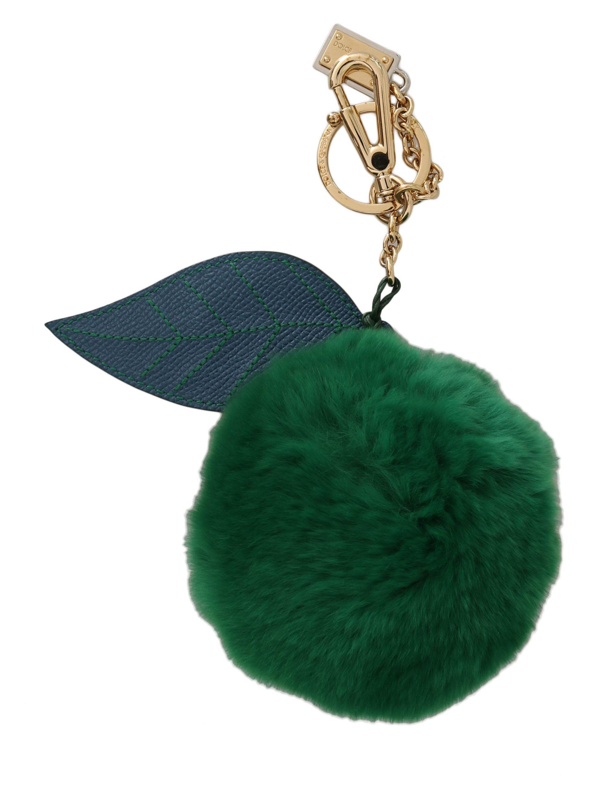 Dolce & Gabbana Eleganter dreifarbiger Fellball Schlüsselanhänger - Léoré