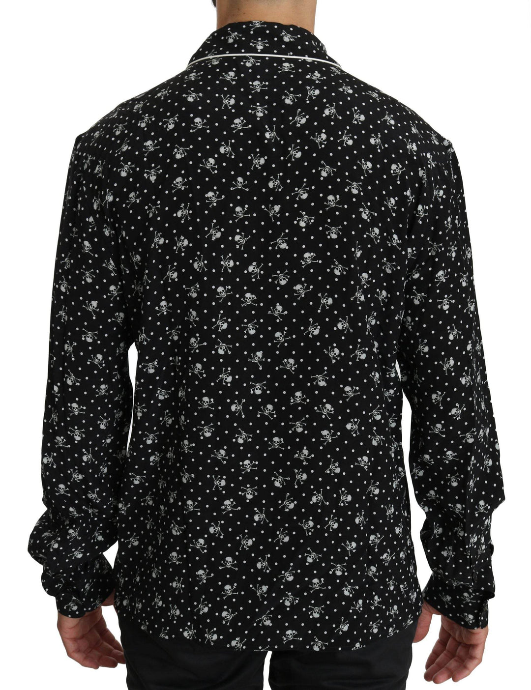 Dolce & Gabbana Elegantes Pyjamahemd aus Seide mit Totenkopfdruck - Léoré