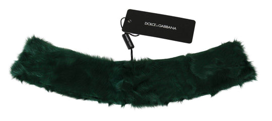 Dolce & Gabbana Luxuriöser grüner Lammfellschal für Frauen - Léoré