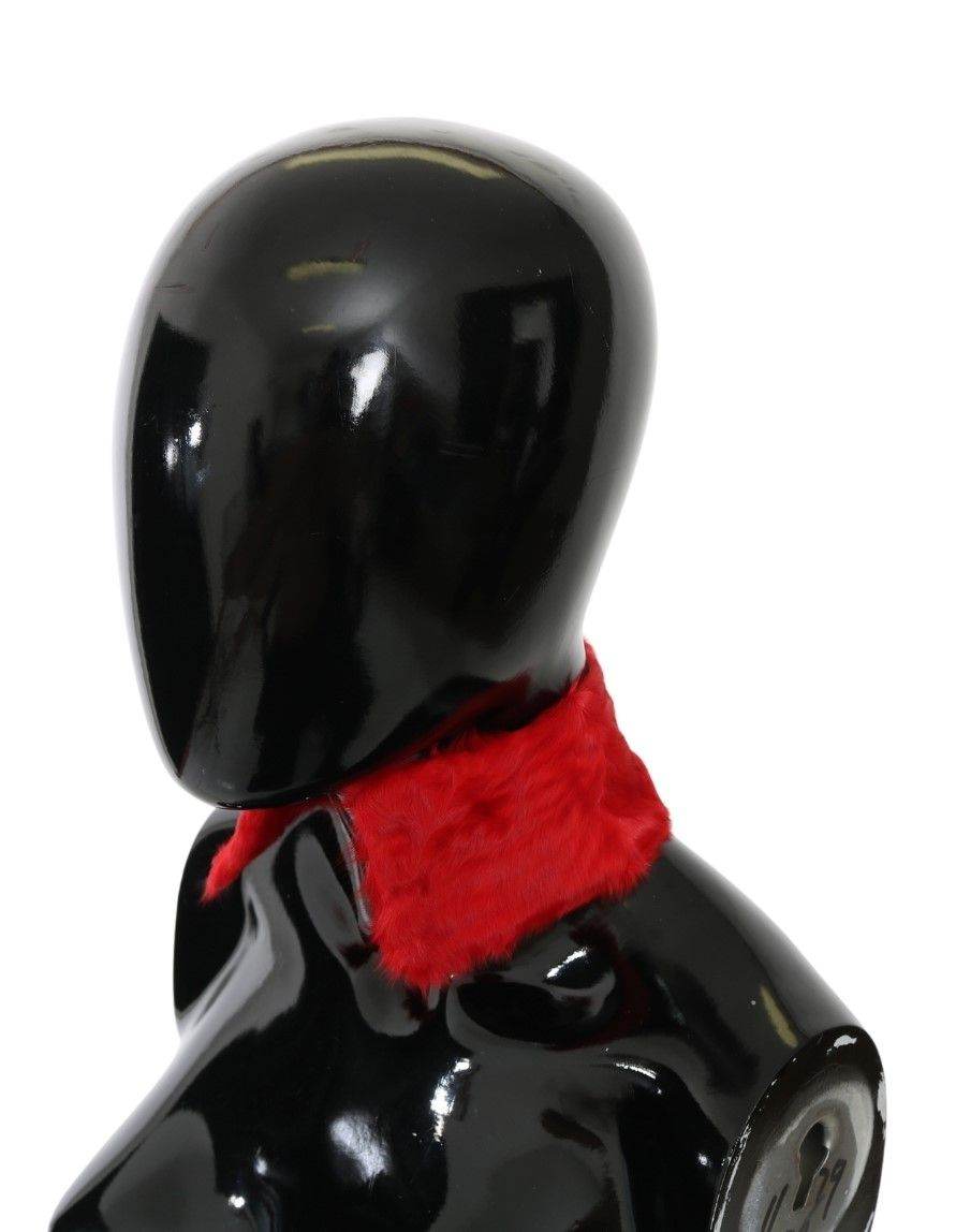 Dolce & Gabbana Eleganter roter Lammfellschal - Léoré