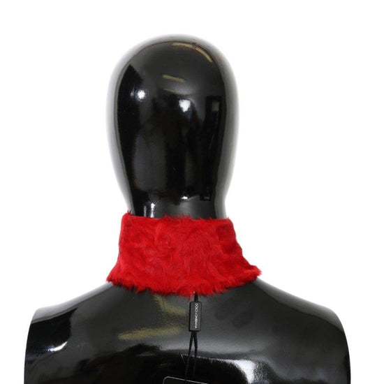 Dolce & Gabbana Eleganter roter Lammfellschal - Léoré