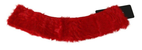 Dolce & Gabbana Eleganter roter Lammfellschal - Léoré