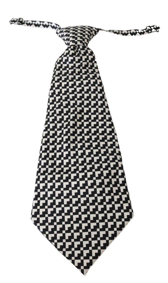 Dolce & Gabbana Elegante gemusterte Seidenkrawatte in Schwarz - Léoré