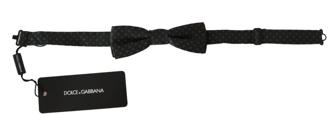 Dolce & Gabbana Elegante Seidenfliege mit grauem Muster - Léoré