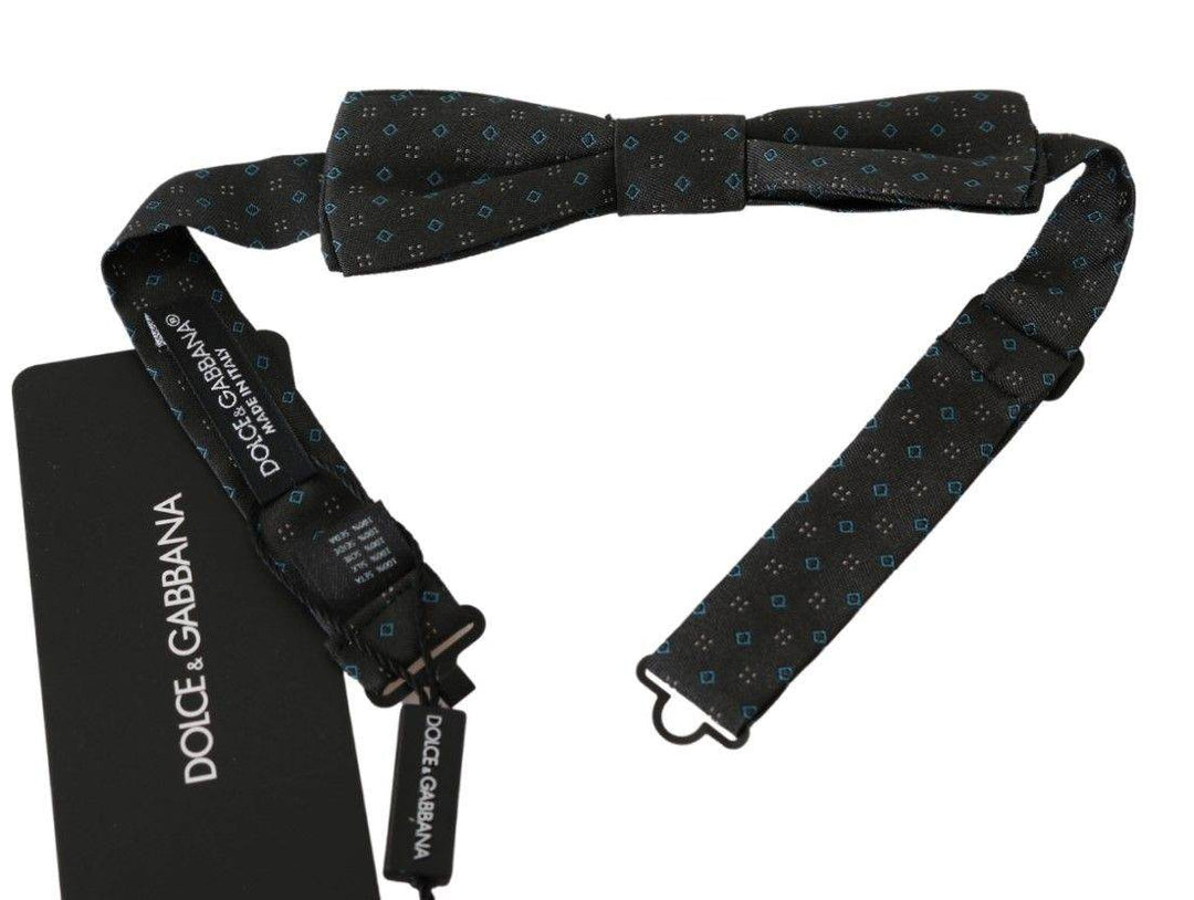 Dolce & Gabbana Elegante Seidenfliege mit grauem Muster - Léoré