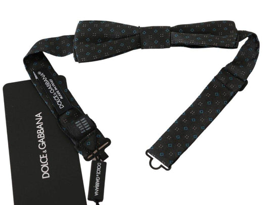 Dolce & Gabbana Elegante Seidenfliege mit grauem Muster - Léoré