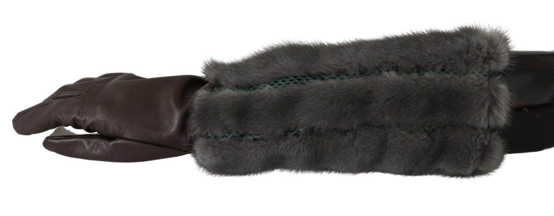 Dolce & Gabbana Elegante Mittelarm-Lederhandschuhe in Braun - Léoré