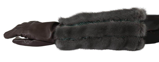 Dolce & Gabbana Elegante Mittelarm-Lederhandschuhe in Braun - Léoré