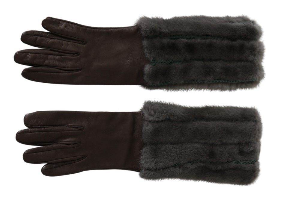 Dolce & Gabbana Elegante Mittelarm-Lederhandschuhe in Braun - Léoré