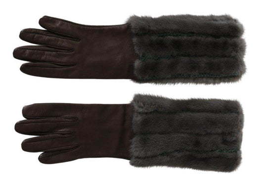 Dolce & Gabbana Elegante Mittelarm-Lederhandschuhe in Braun - Léoré