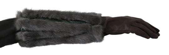Dolce & Gabbana Elegante Mittelarm-Lederhandschuhe in Braun - Léoré