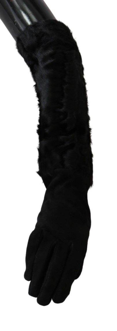 Dolce & Gabbana Elegante ellbogenlange Wildlederhandschuhe - Léoré