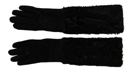Dolce & Gabbana Elegante ellbogenlange Wildlederhandschuhe - Léoré
