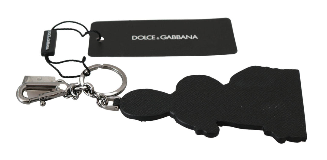 Dolce & Gabbana Eleganter dreifarbiger Leder-Schlüsselanhänger - Léoré