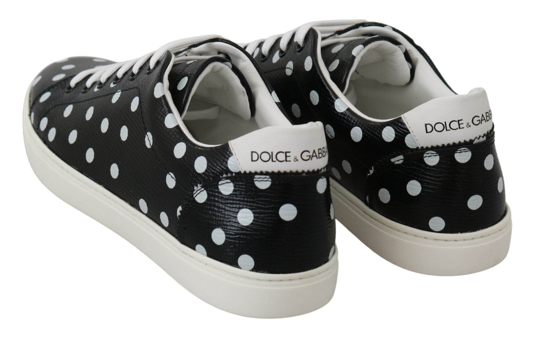 Dolce & Gabbana Schwarz gepunktete Leder-Sneakers - Léoré
